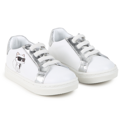 Sneakers basse in pelle KARL LAGERFELD KIDS UNISEX