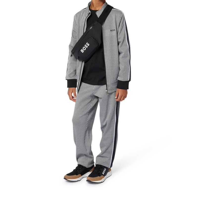 Cardigan con zip stampato BOSS 
                        RAGAZZO