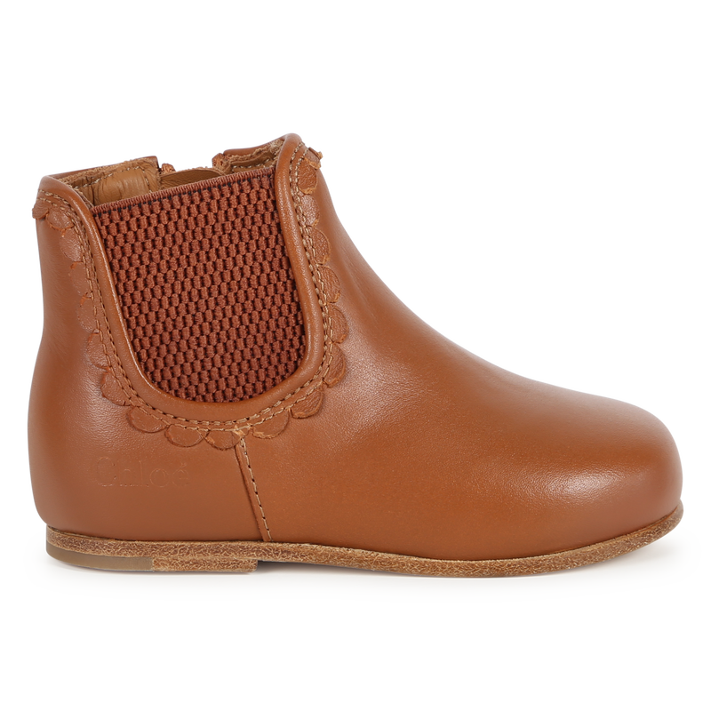 Zip-Up Leather Ankle Boots CHLOE 
                        BAMBINA