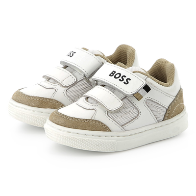 Sneakers in pelle con velcro BOSS RAGAZZO