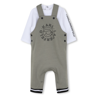 Completo salopette e t-shirt KARL LAGERFELD KIDS RAGAZZO
