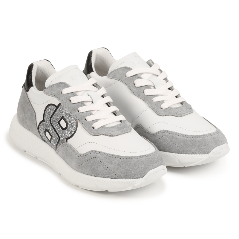 Sneakers stringate in pelle BOSS 
                        BAMBINA