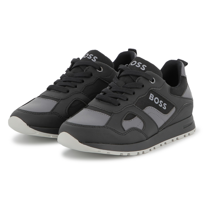 Sneakers finte e tela BOSS 
                        RAGAZZO