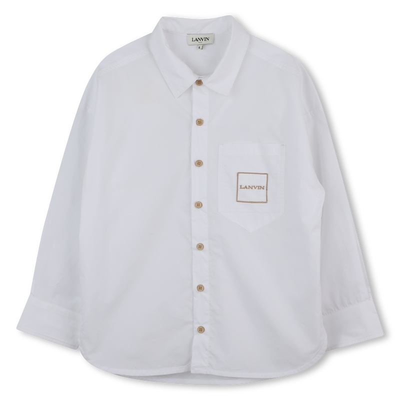 Camicia ricamata stampata con logo LANVIN 
                        RAGAZZO