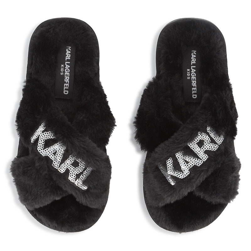 Pantofole con spalline incrociate KARL LAGERFELD KIDS 
                        BAMBINA