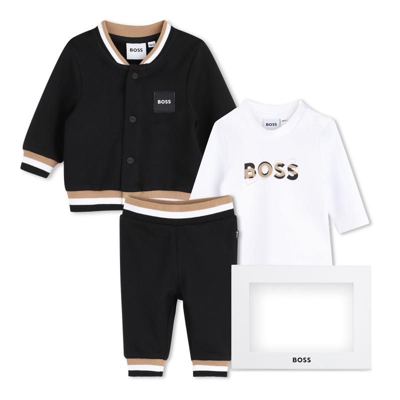 Set pantalone, cardigan e t-shirt BOSS 
                        RAGAZZO