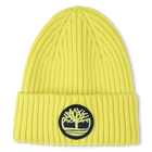 Cappello badge lavorato a maglia con logo, GIALLO NEON, hi-res