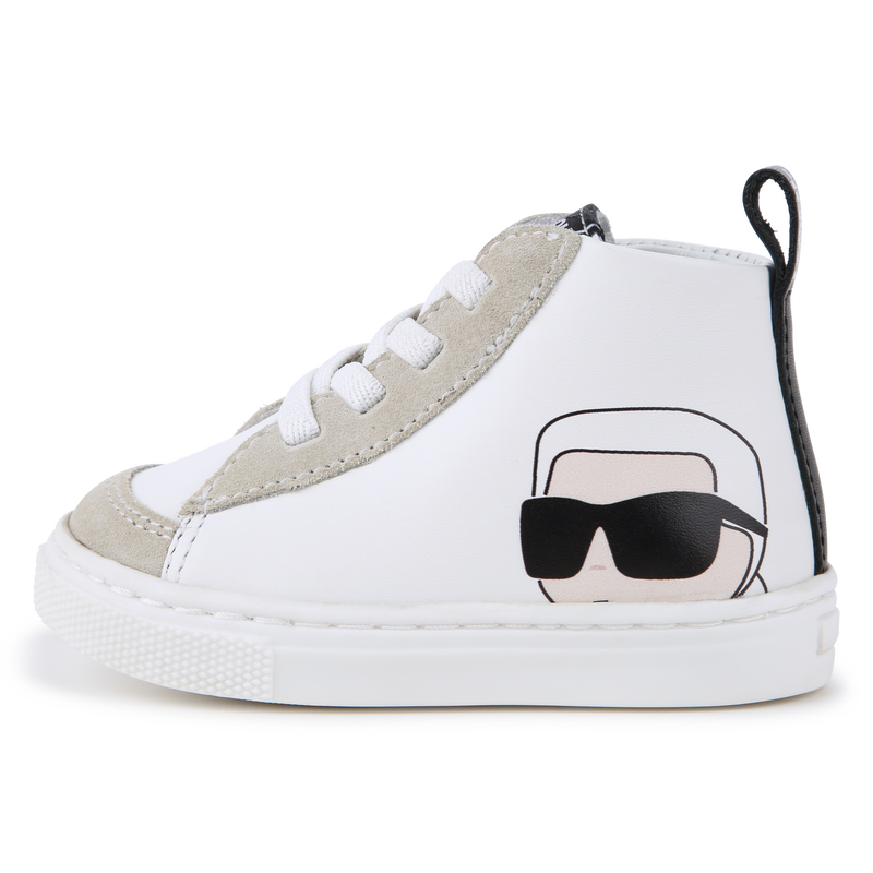 High-Top Leather Sneakers KARL LAGERFELD KIDS 
                        UNISEX