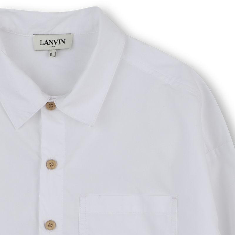 Camicia ricamata stampata con logo LANVIN 
                        RAGAZZO