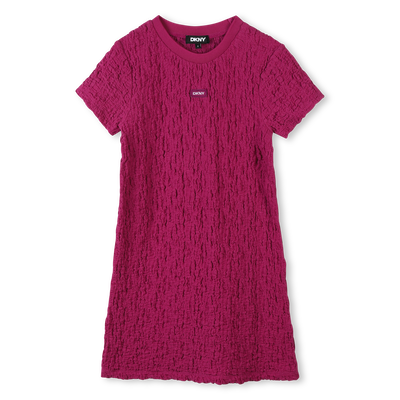 Vestito goffrato maniche corte DKNY BAMBINA