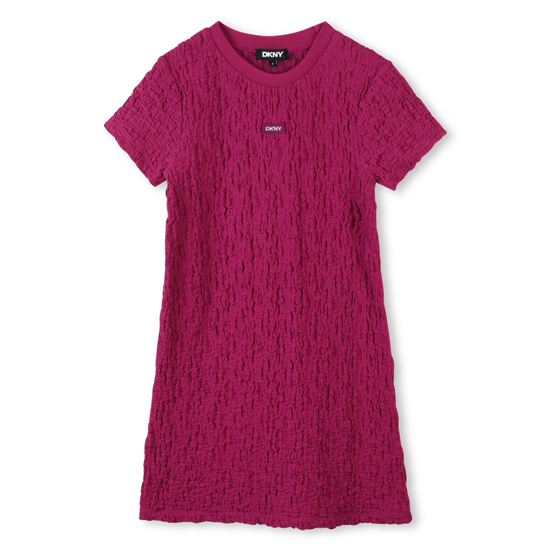 Vestito goffrato maniche corte DKNY 
                        BAMBINA