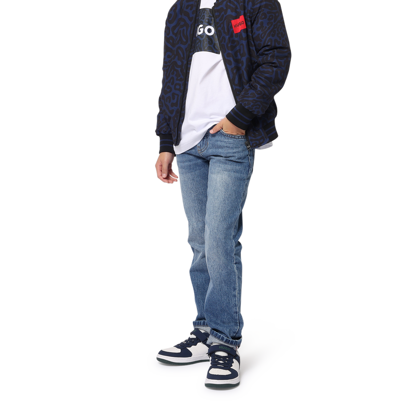 Jeans dritti in cotone HUGO 
                        RAGAZZO