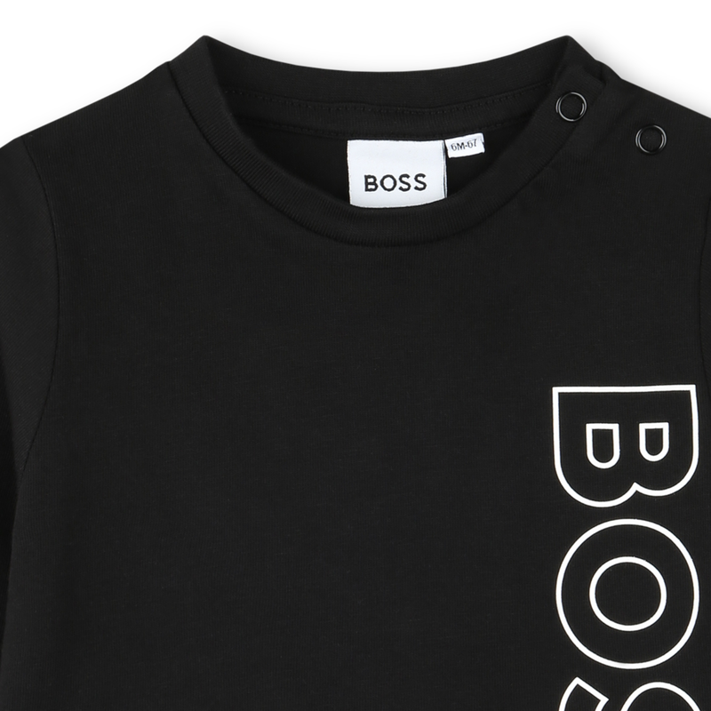 T-shirt cotone logo verticale BOSS 
                        RAGAZZO