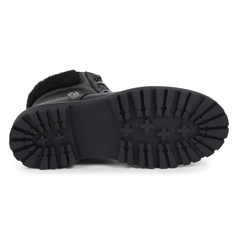 Stivaletti pelle lacci e zip BOSS 
                        BAMBINA