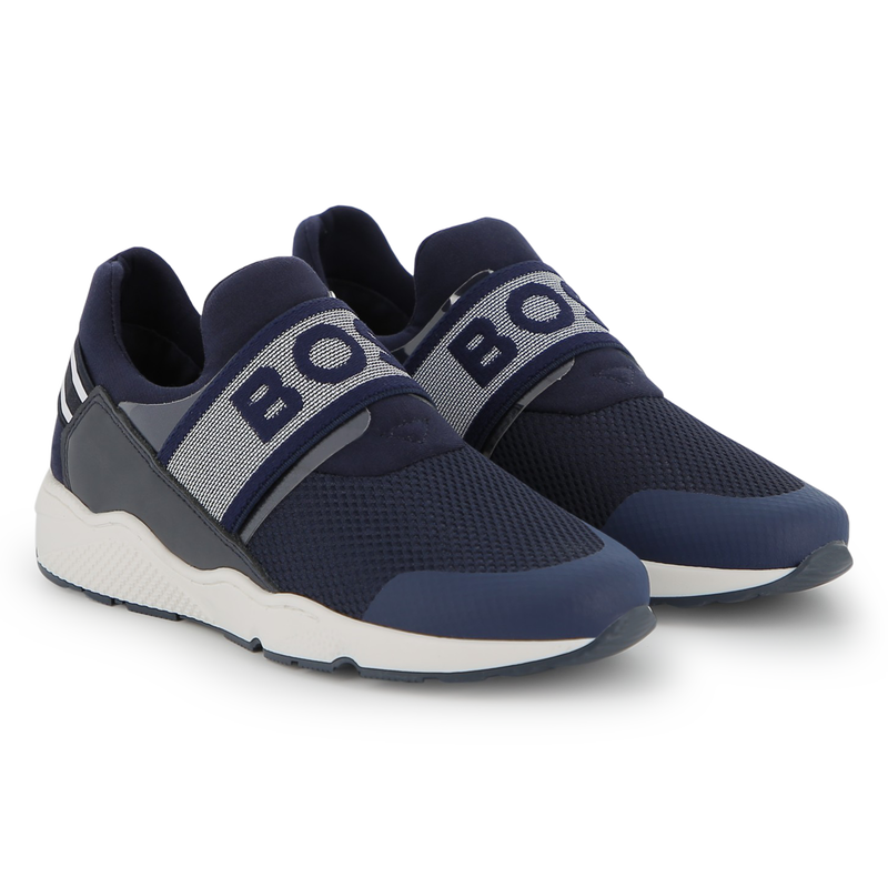 SNEAKERS IN PELLE DI VACCHETTA BOSS 
                        RAGAZZO