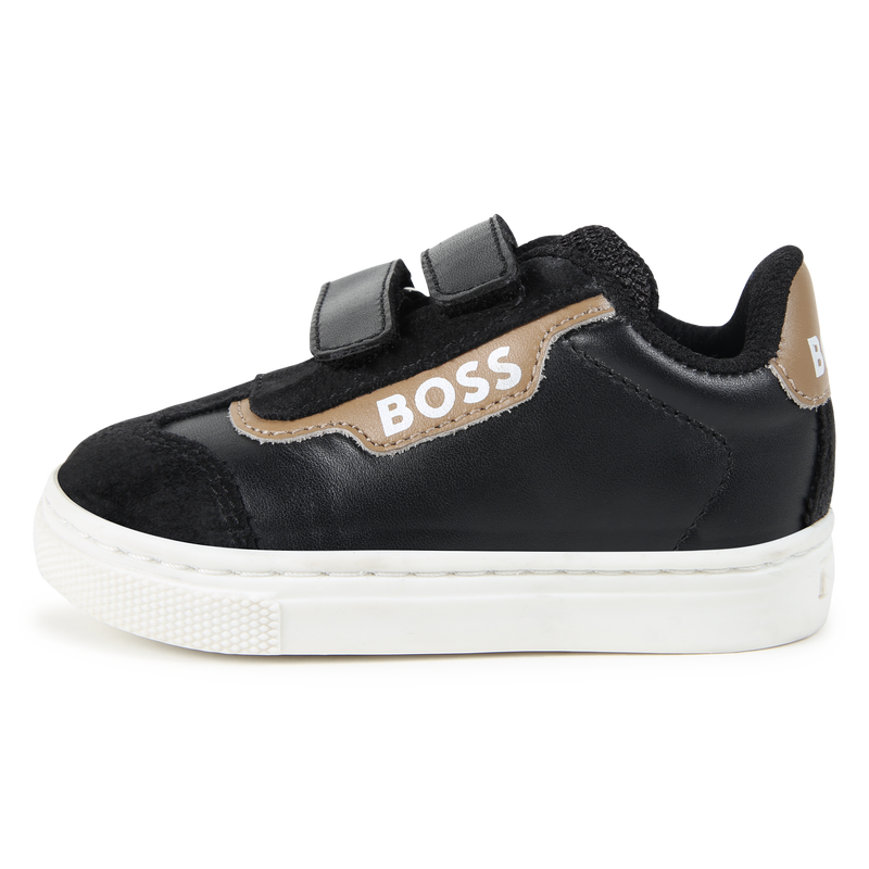 Sneakers con velcro in pelle BOSS 
                        RAGAZZO
