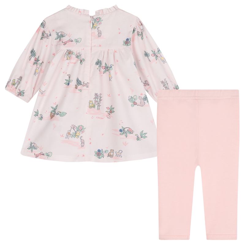 Vestito e leggings in cotone KENZO KIDS 
                        BAMBINA