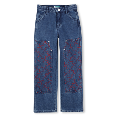 Pantaloni in denim KENZO KIDS RAGAZZO