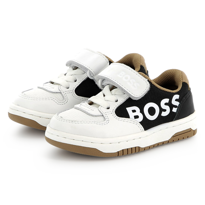 Sneakers pelle velcro e lacci BOSS RAGAZZO
