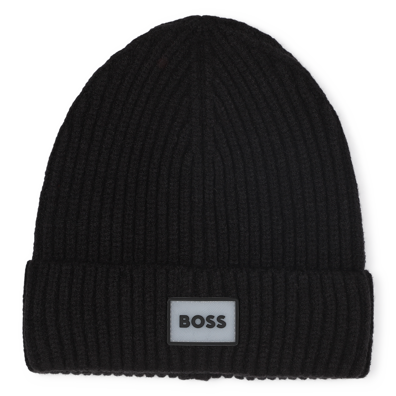 Cappello lavorato a maglia con distintivo BOSS 
                        RAGAZZO