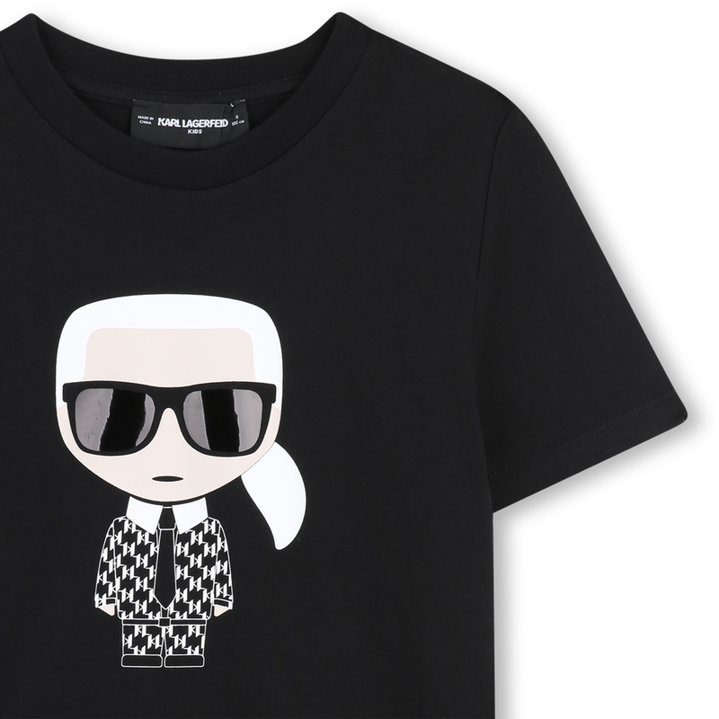 T-SHIRT CON STAMPA METALLIZZATA KARL LAGERFELD KIDS 
                        RAGAZZO