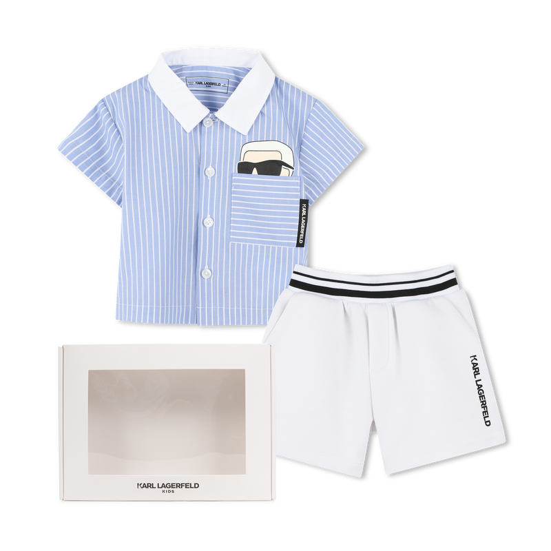 SET CAMICIA + PANTALONCINI KARL LAGERFELD KIDS 
                        RAGAZZO