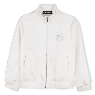 FELPA CON CAPPUCCIO E ZIP KARL LAGERFELD KIDS BAMBINA