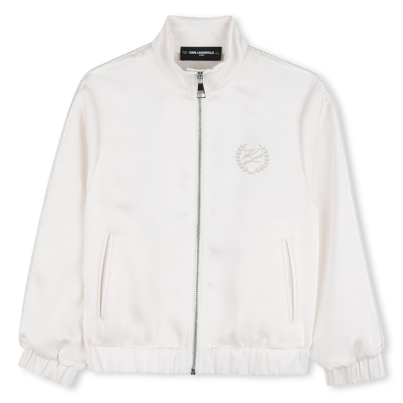 FELPA CON CAPPUCCIO E ZIP KARL LAGERFELD KIDS 
                        BAMBINA