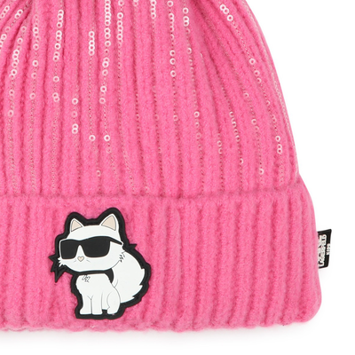 Choupette Pom-Pom Beanie KARL LAGERFELD KIDS BAMBINA