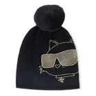 Cappello lavorato a maglia con pompon KARL LAGERFELD KIDS 
                    BAMBINA