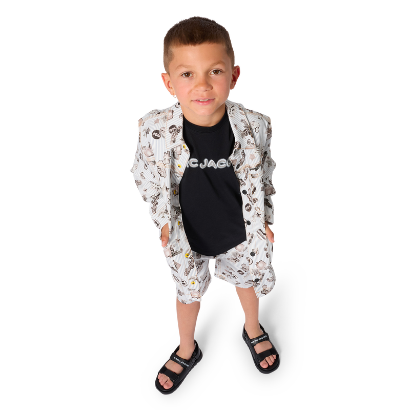 GIACCA A RIGHE E STAMPATA MARC JACOBS 
                        RAGAZZO