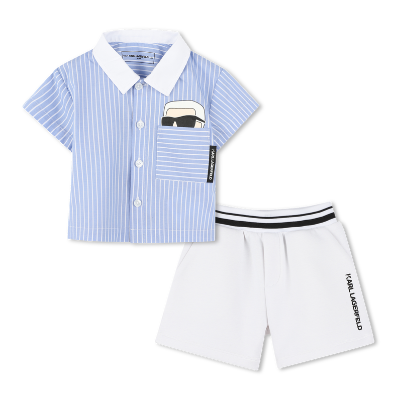 SET CAMICIA + PANTALONCINI KARL LAGERFELD KIDS 
                        RAGAZZO