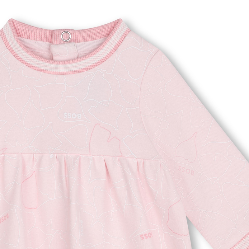 Abito bordi a costine rigate BOSS 
                        BAMBINA