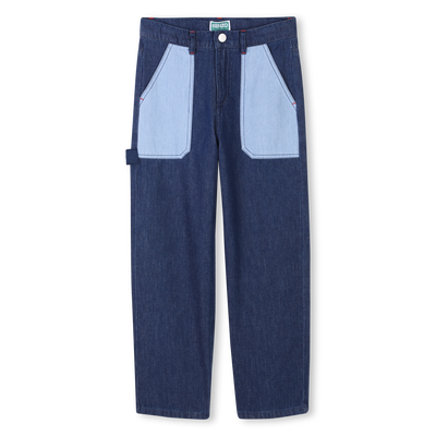 Jeans con tasche e ricami KENZO KIDS RAGAZZO
