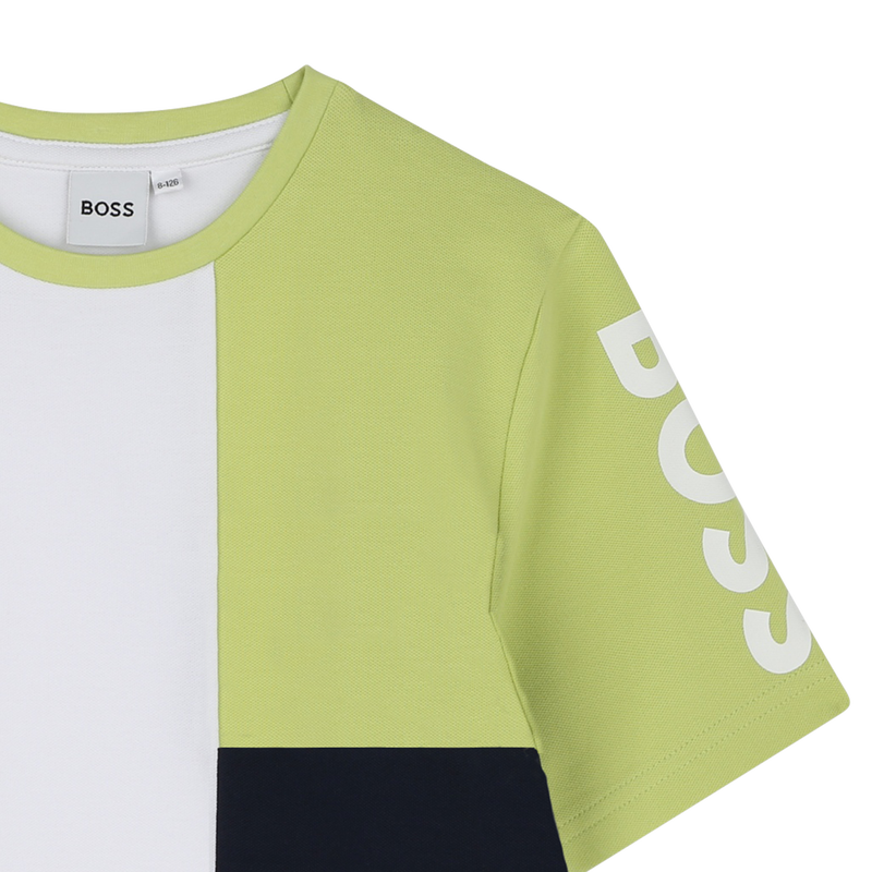 T-shirt in piqu&eacute; di cotone BOSS 
                        RAGAZZO