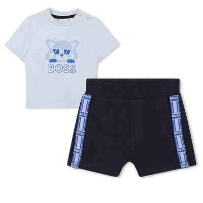 T-shirt con stampa e shorts BOSS RAGAZZO