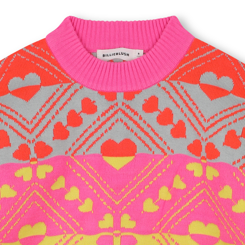 Maglione lavorato a maglia con motivi a cuore BILLIEBLUSH 
                        BAMBINA