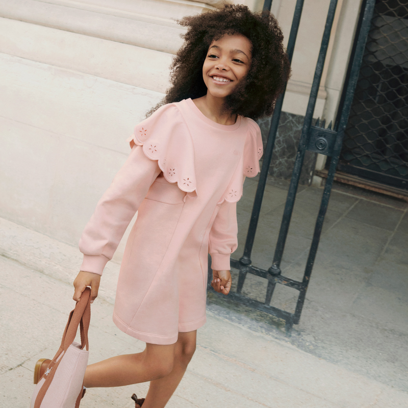 Abito in felpa con volant CHLOE 
                        BAMBINA