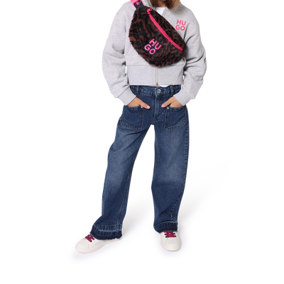 Felpa con zip e fiori HUGO BAMBINA