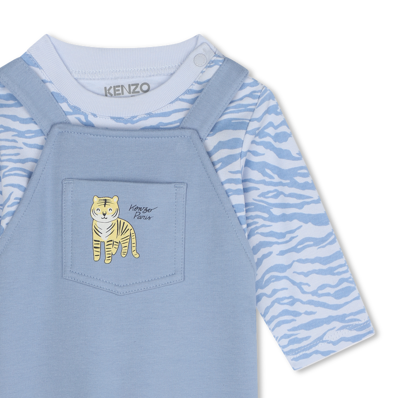 Cotton T-Shirt & Overalls KENZO KIDS 
                        RAGAZZO