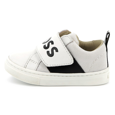 Sneakers a strappo misto pelle BOSS RAGAZZO