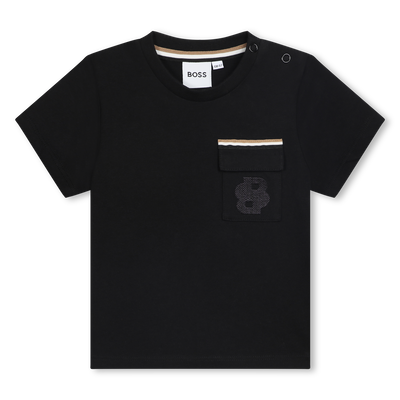 T-shirt in cotone con tasca BOSS RAGAZZO