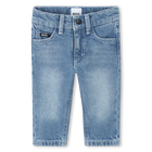 Jeans 5 tasche in cotone, DENIM BLU CHIARO, hi-res