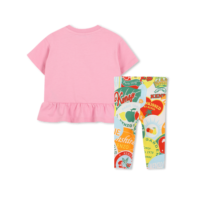 T-shirt e leggings in cotone KENZO KIDS BAMBINA