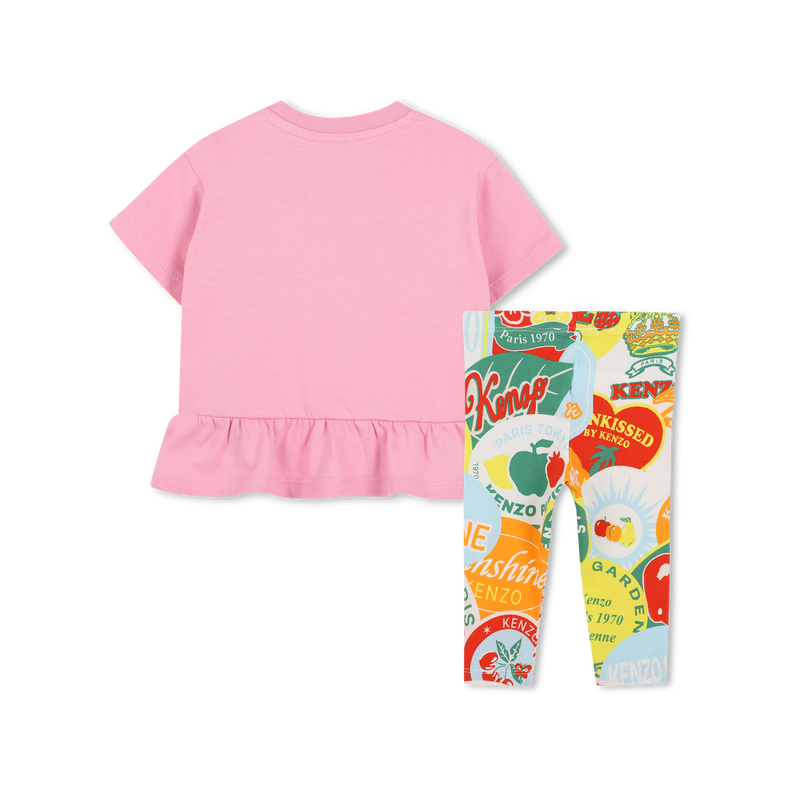 T-shirt e leggings in cotone KENZO KIDS 
                        BAMBINA