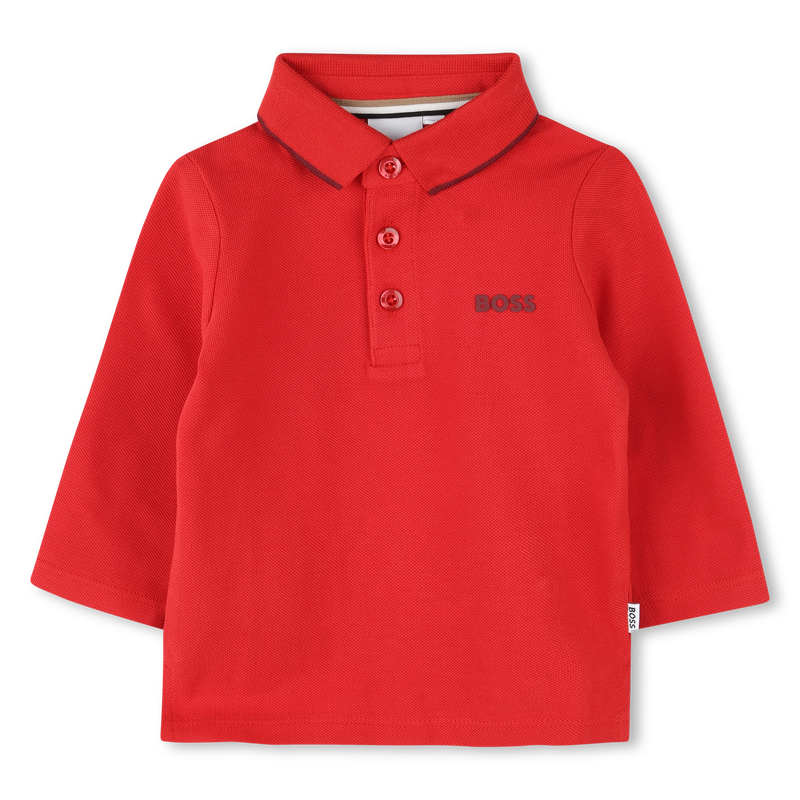 Cotton Piqué Polo BOSS 
                        RAGAZZO