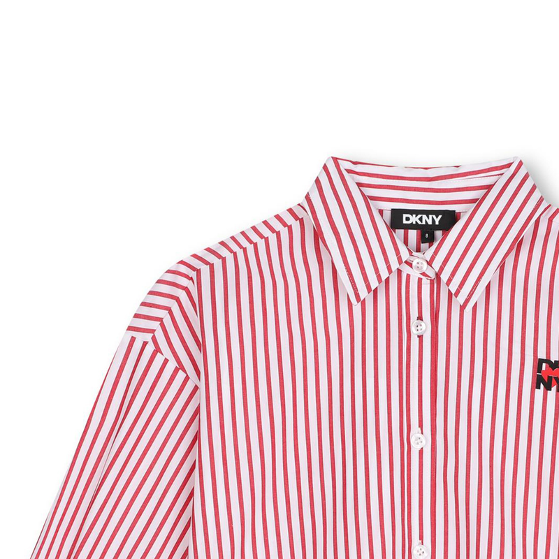 Camicia a righe con stampa DKNY 
                        BAMBINA
