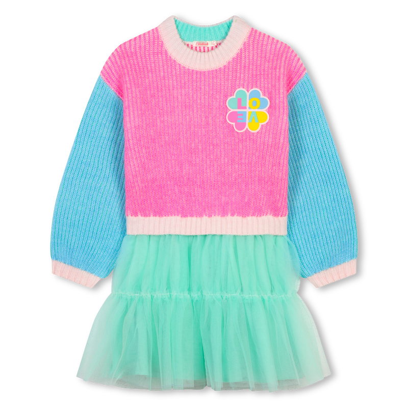 Vestito bi-materiale BILLIEBLUSH 
                        BAMBINA