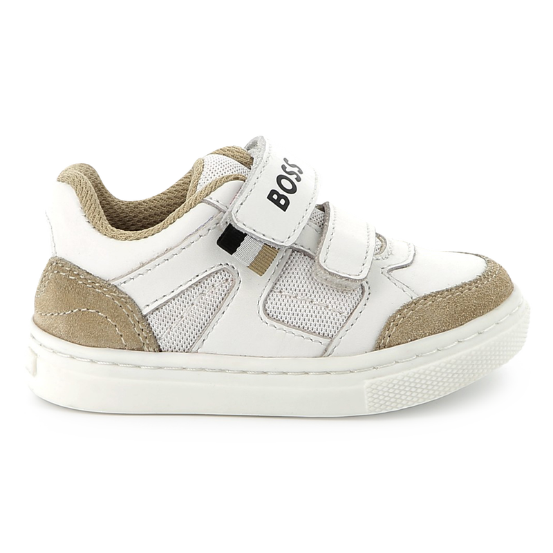 Sneakers in pelle con velcro BOSS 
                        RAGAZZO