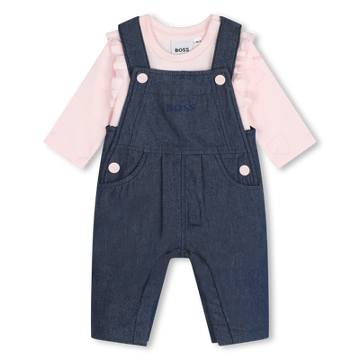 Salopette e t-shirt in cotone BOSS BAMBINA